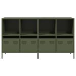 VidaXL Príborník Olive Green 135x39x73,5 cm Oceľ valcovaná za studena – Obrázok 5