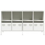 VidaXL Príborník Biely 135x39x73,5 cm Oceľ valcovaná za studena – Obrázok 5