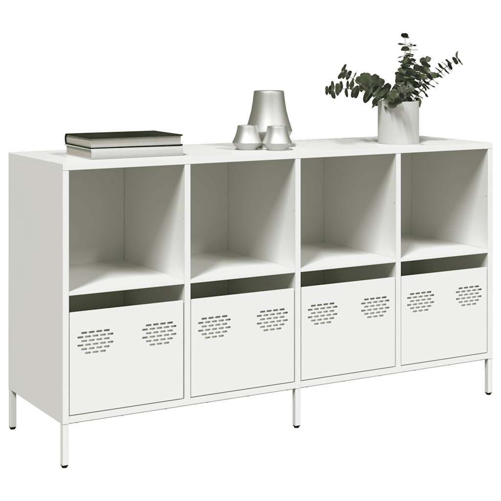 VXL8721158304582_m_en_hd_1.jpg VidaXL Príborník Biely 135x39x73,5 cm Oceľ valcovaná za studena – Obrázok 1