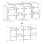 VidaXL Príborník Ružová 135x39x73,5 cm Oceľ valcovaná za studena – Obrázok 11