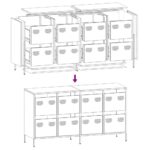 VidaXL Príborník Antracit 135x39x73,5 cm Oceľ valcovaná za studena – Obrázok 11