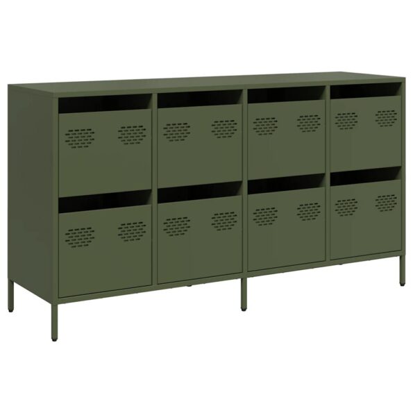 VidaXL Príborník Olive Green 135x39x73,5 cm Oceľ valcovaná za studena – Obrázok 2