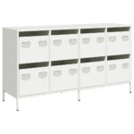 VidaXL Príborník Biely 135x39x73,5 cm Oceľ valcovaná za studena – Obrázok 2
