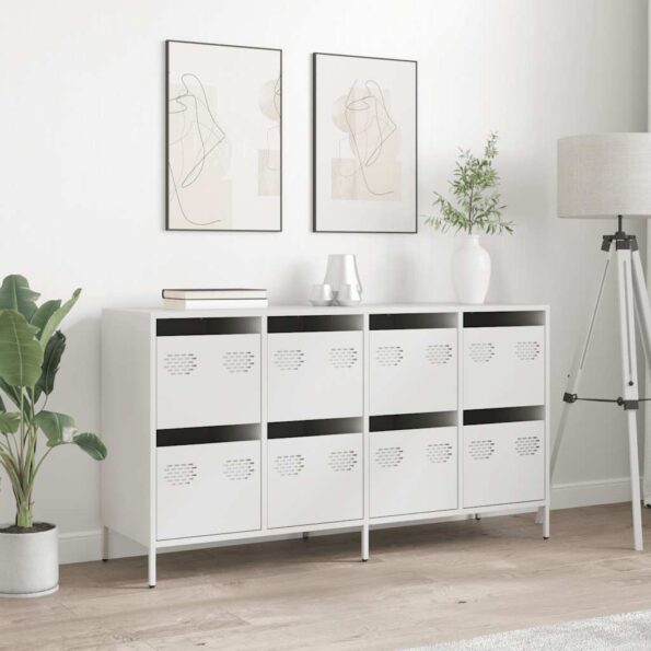 VXL8721158304643_g_en_hd_1.jpg VidaXL Príborník Biely 135x39x73,5 cm Oceľ valcovaná za studena – Obrázok 3