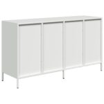 VidaXL Príborník Biely 135x39x73,5 cm Oceľ valcovaná za studena – Obrázok 7