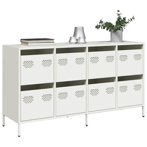 VXL8721158304643_m_en_hd_1.jpg VidaXL Príborník Biely 135x39x73,5 cm Oceľ valcovaná za studena – Obrázok 1