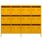 VidaXL Príborník horčicová žltá Oceľ valcovaná za studena – Obrázok 5