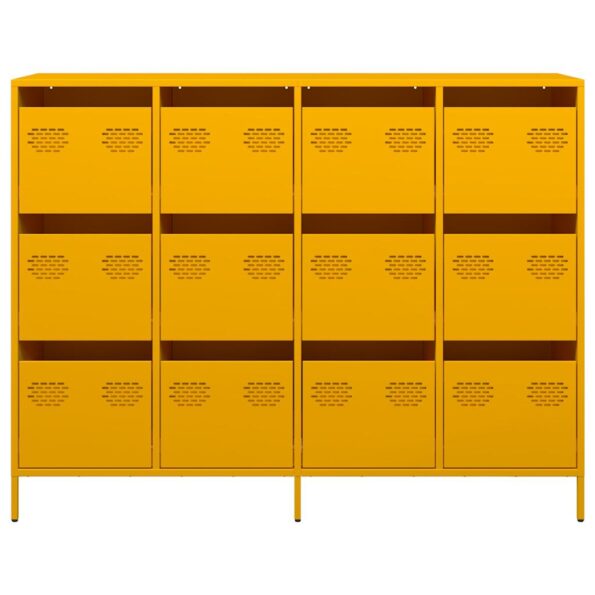 VidaXL Príborník horčicová žltá Oceľ valcovaná za studena – Obrázok 5