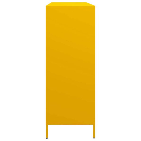 VidaXL Príborník horčicová žltá Oceľ valcovaná za studena – Obrázok 6