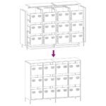 VidaXL Príborník horčicová žltá Oceľ valcovaná za studena – Obrázok 11