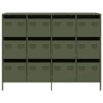VidaXL Príborník Olive Green 135x39x103,5 cm Oceľ valcovaná za studena – Obrázok 5