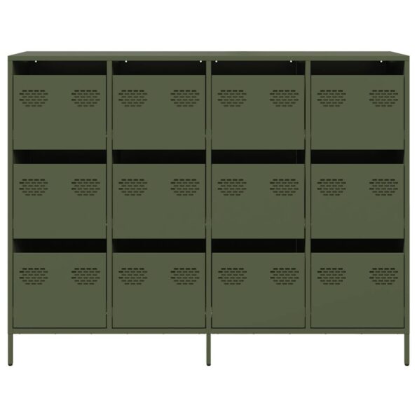 VidaXL Príborník Olive Green 135x39x103,5 cm Oceľ valcovaná za studena – Obrázok 5