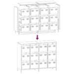 VidaXL Príborník Olive Green 135x39x103,5 cm Oceľ valcovaná za studena – Obrázok 11