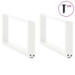 vidaXL Nohy konferenčného stolíka v tvare U, 2 ks, biele, 70 x (30-31) cm, oceľové – Obrázok 3