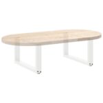 vidaXL Nohy konferenčného stolíka v tvare U, 2 ks, biele, 70 x (30-31) cm, oceľové – Obrázok 8