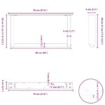 vidaXL Nohy konferenčného stolíka v tvare U, 2 ks, biele, 70 x (30-31) cm, oceľové – Obrázok 10