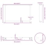 VidaXL Nohy konferenčného stolíka v tvare U 2 ks Biela 60x(42-43) cm – Obrázok 10