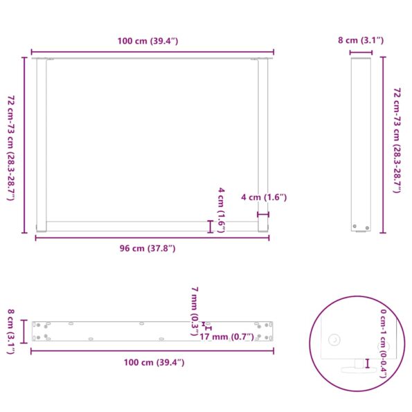 VXL8721158311542_g_en_hd_9.jpg vidaXL Nohy jedálenského stola v tvare U 3 ks prírodná oceľ – Obrázok 10