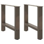 vidaXL Nohy konferenčného stolíka, prírodná oceľ, 2 ks, 50 x (42-43) cm, oceľ – Obrázok 2