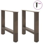 vidaXL Nohy konferenčného stolíka, prírodná oceľ, 2 ks, 50 x (42-43) cm, oceľ – Obrázok 4
