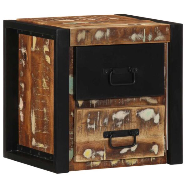 vidaXL Nočné skrinky 2 ks Viacfarebné Rekultivované masívne drevo – Obrázok 4