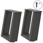 vidaXL Nohy konferenčného stolíka v tvare U 2 ks Antracit