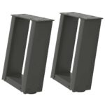 vidaXL Nohy konferenčného stolíka v tvare U 2 ks Antracit – Obrázok 2