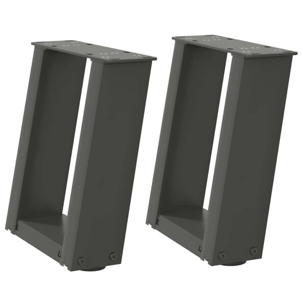 vidaXL Nohy konferenčného stolíka v tvare U 2 ks Antracit – Obrázok 2