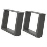 vidaXL Nohy konferenčného stolíka v tvare U 2 ks Antracit – Obrázok 2