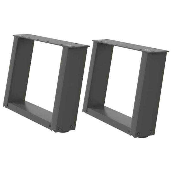 vidaXL Nohy konferenčného stolíka v tvare U 2 ks Antracit – Obrázok 2