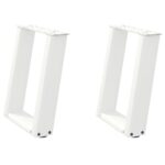 vidaXL Nohy konferenčného stolíka v tvare U 2 ks Biela 38x(42-43) cm – Obrázok 2