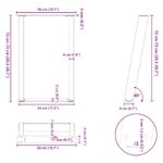 vidaXL Nohy k jedálenskému stolu v tvare U, 2 ks, čierne, 50 x (72-73) cm, oceľové – Obrázok 10