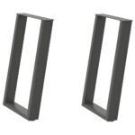 vidaXL Nohy jedálenského stola v tvare U 2 ks Antracit 50x(72-73) cm – Obrázok 2