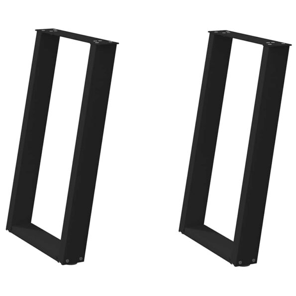 VidaXL Nohy jedálenského stola v tvare U 2 ks čierny 60x(72-73) cm – Obrázok 2