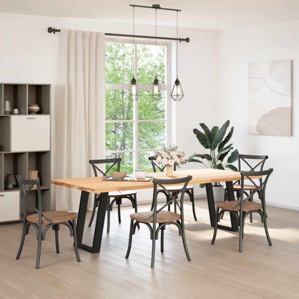 VidaXL Nohy jedálenského stola v tvare U 2 ks čierny 60x(72-73) cm – Obrázok 3