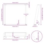 vidaXL Nohy jedálenského stola v tvare U 2 ks Antracit 90x(72-73) cm – Obrázok 10
