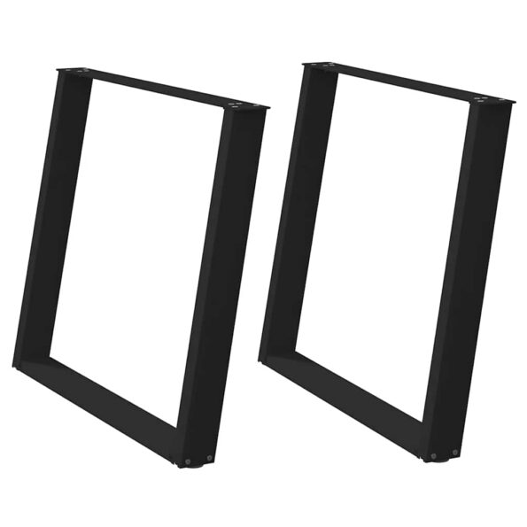 vidaXL Nohy jedálenského stola v tvare U 2 ks Čierna 100x(72-73) cm – Obrázok 2