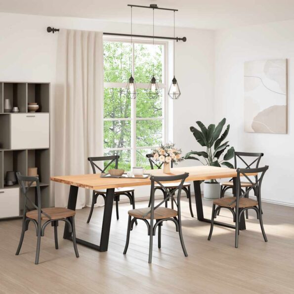 vidaXL Nohy jedálenského stola v tvare U 2 ks Čierna 100x(72-73) cm – Obrázok 3