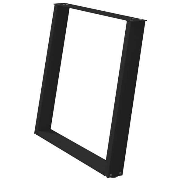 vidaXL Nohy jedálenského stola v tvare U 2 ks Čierna 100x(72-73) cm – Obrázok 4