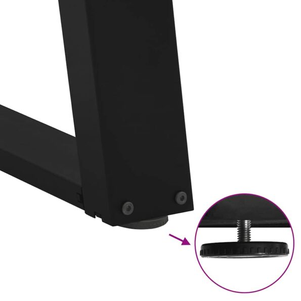 vidaXL Nohy jedálenského stola v tvare U 2 ks Čierna 100x(72-73) cm – Obrázok 9