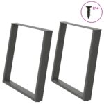 vidaXL Nohy k jedálenskému stolu v tvare U, 2 ks, antracitové, 100 x (72-73) cm, oceľ