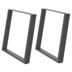 vidaXL Nohy k jedálenskému stolu v tvare U, 2 ks, antracitové, 100 x (72-73) cm, oceľ – Obrázok 2