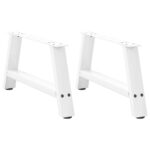 vidaXL Nohy konferenčného stolíka v tvare A, 2 ks, biele, 60 x (30-31) cm, oceľové