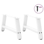 vidaXL Nohy konferenčného stolíka v tvare A, 2 ks, biele, 60 x (30-31) cm, oceľové – Obrázok 3