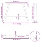 vidaXL Nohy konferenčného stolíka A-Shaped 2 ks Biela 60x(42-43) cm – Obrázok 10