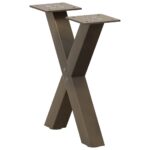 VidaXL Nohy konferenčného stolíka v tvare X 2 ks 30x(30-31) cm oceľ
