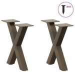 VidaXL Nohy konferenčného stolíka v tvare X 2 ks 30x(30-31) cm oceľ – Obrázok 3