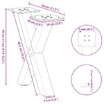 VidaXL Nohy konferenčného stolíka v tvare X 2 ks 30x(30-31) cm oceľ – Obrázok 9