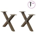 vidaXL Nohy konferenčného stolíka v tvare X, 2 ks, prírodná oceľ, 60 x (30-31) cm, oceľ – Obrázok 3