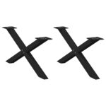 vidaXL Nohy konferenčného stolíka X-Shaped 2 ks Čierna 70x(30-31) cm